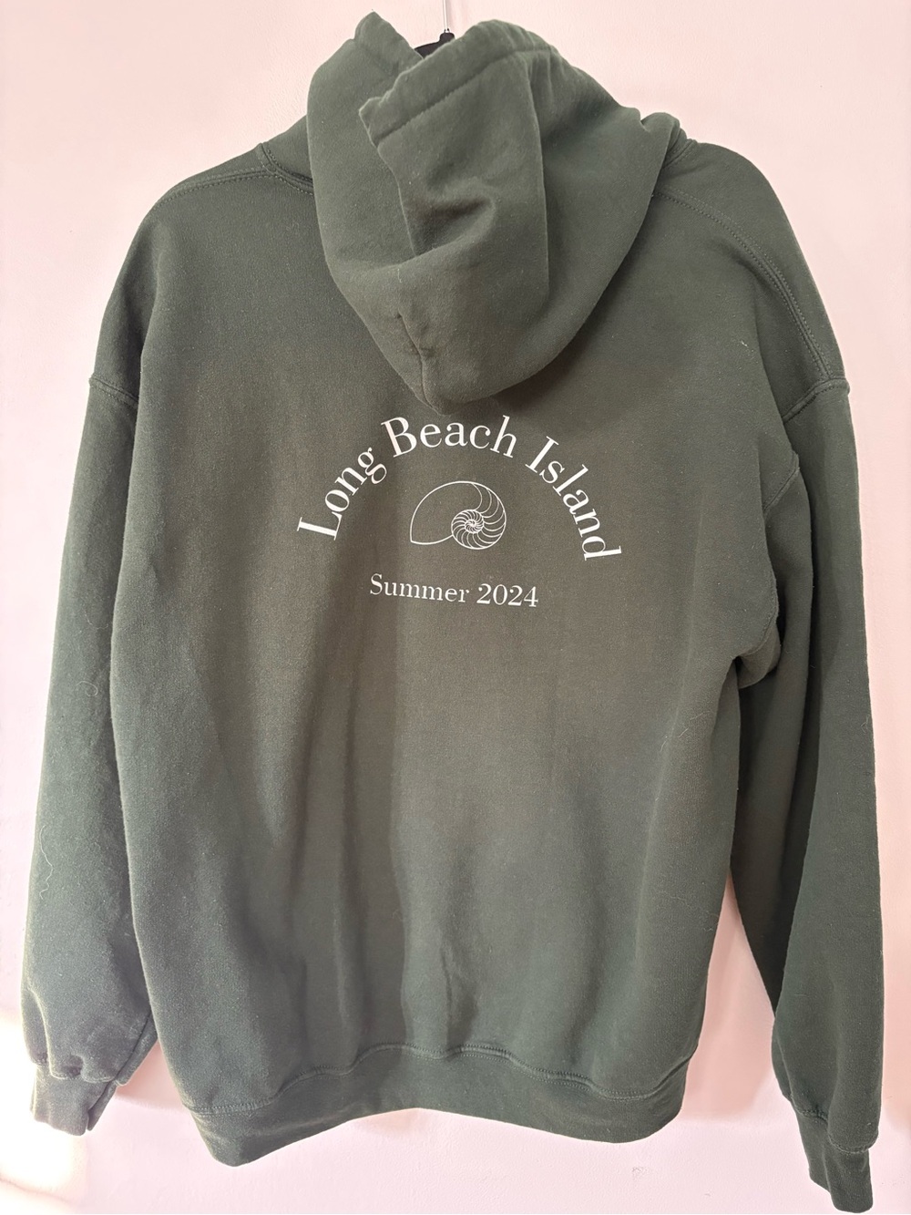 Long Beach Island Summer 2024 Hooded Sweatshirt - Olive Green